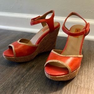 Miz Mooz orange wedge sandal